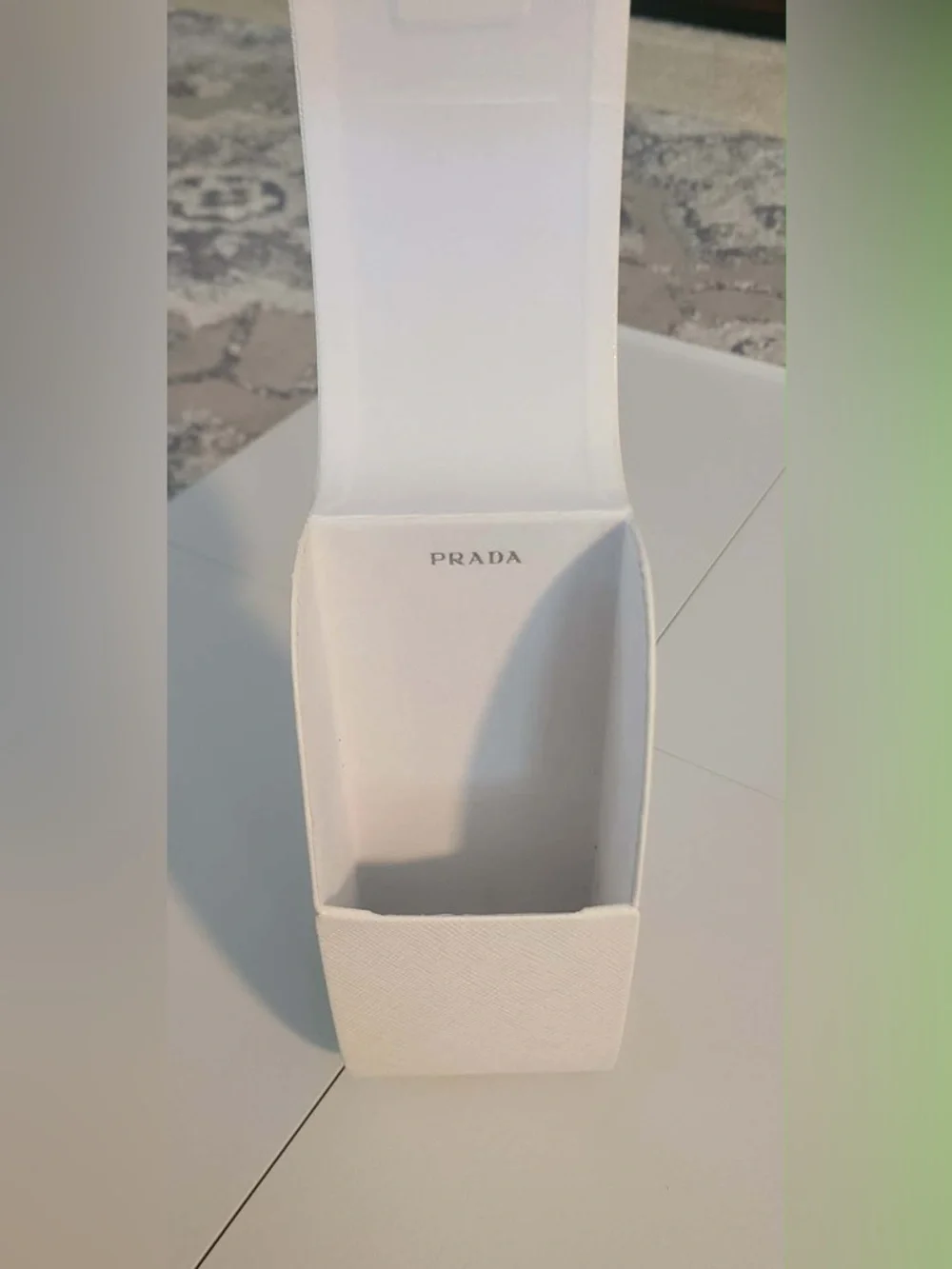 Prada White Textured Sunglass case
